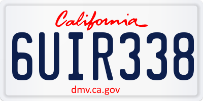 CA license plate 6UIR338