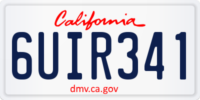 CA license plate 6UIR341