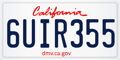 CA license plate 6UIR355