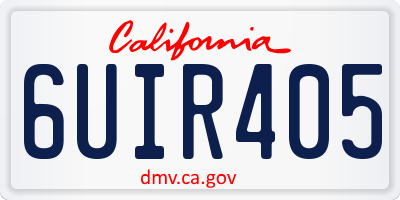 CA license plate 6UIR405