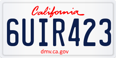 CA license plate 6UIR423