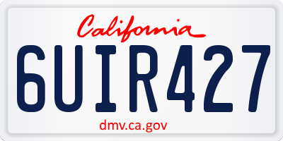 CA license plate 6UIR427