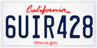 CA license plate 6UIR428