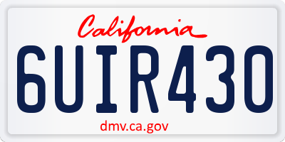 CA license plate 6UIR430