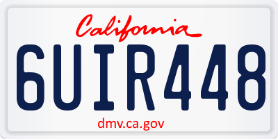 CA license plate 6UIR448