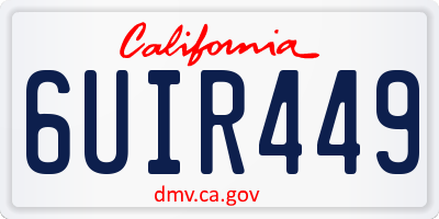 CA license plate 6UIR449