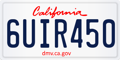 CA license plate 6UIR450