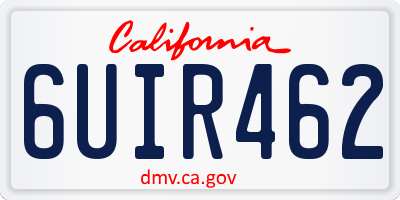 CA license plate 6UIR462