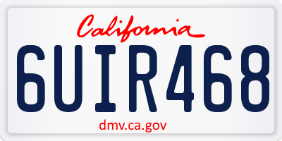 CA license plate 6UIR468