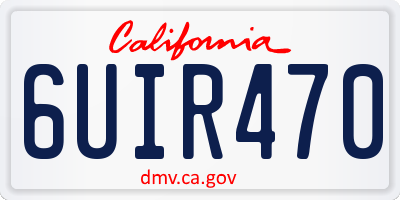 CA license plate 6UIR470
