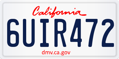 CA license plate 6UIR472