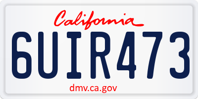 CA license plate 6UIR473