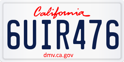 CA license plate 6UIR476