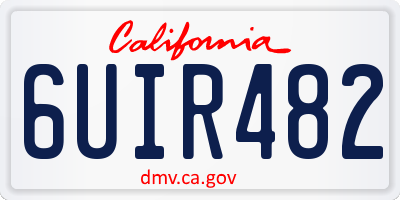 CA license plate 6UIR482
