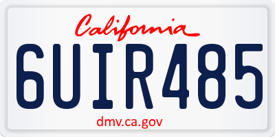 CA license plate 6UIR485