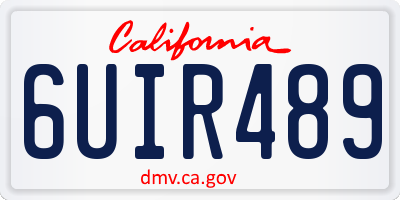CA license plate 6UIR489