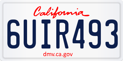 CA license plate 6UIR493