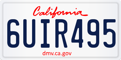 CA license plate 6UIR495