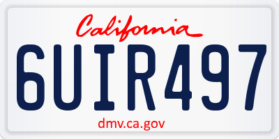 CA license plate 6UIR497