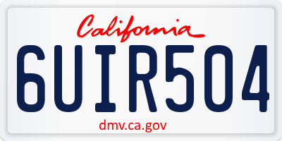 CA license plate 6UIR504