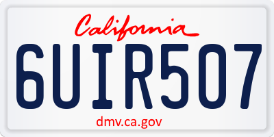 CA license plate 6UIR507