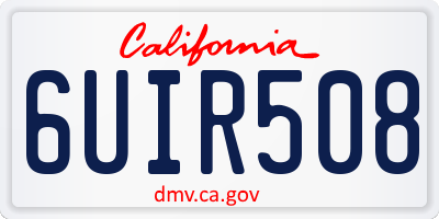 CA license plate 6UIR508