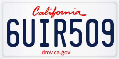 CA license plate 6UIR509