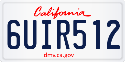 CA license plate 6UIR512