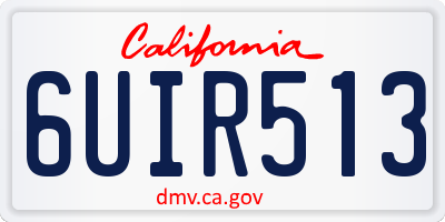 CA license plate 6UIR513