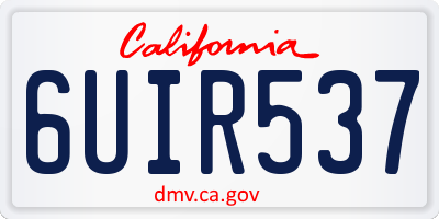 CA license plate 6UIR537
