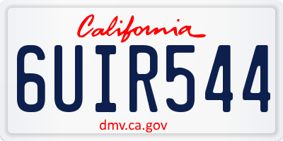 CA license plate 6UIR544
