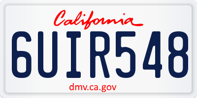CA license plate 6UIR548