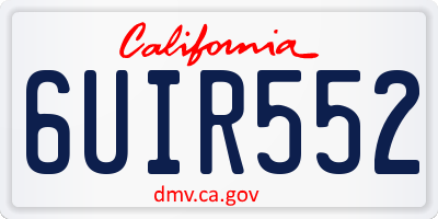 CA license plate 6UIR552