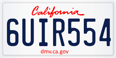 CA license plate 6UIR554