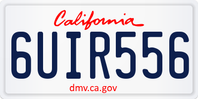 CA license plate 6UIR556
