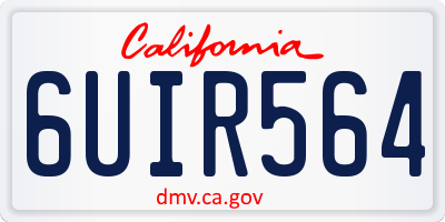 CA license plate 6UIR564