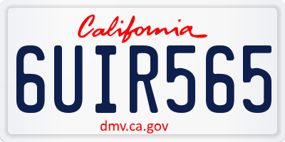 CA license plate 6UIR565