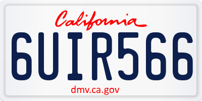 CA license plate 6UIR566