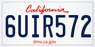 CA license plate 6UIR572