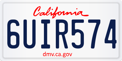 CA license plate 6UIR574