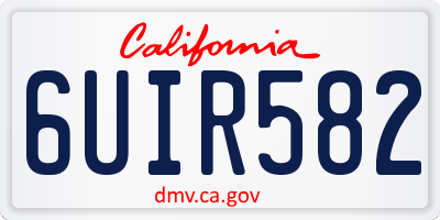 CA license plate 6UIR582