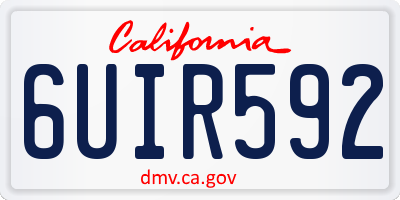 CA license plate 6UIR592