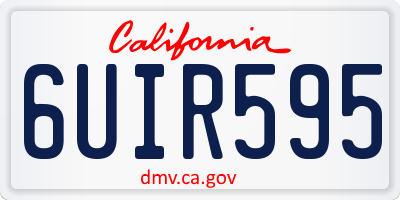 CA license plate 6UIR595