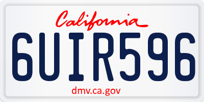 CA license plate 6UIR596