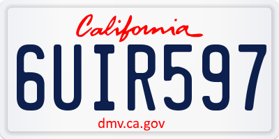 CA license plate 6UIR597
