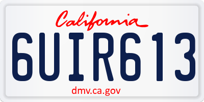 CA license plate 6UIR613