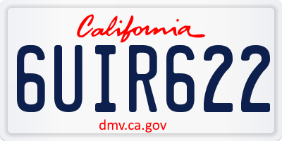 CA license plate 6UIR622