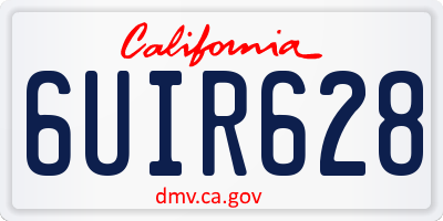 CA license plate 6UIR628