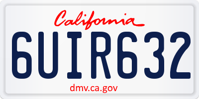 CA license plate 6UIR632