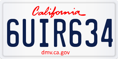 CA license plate 6UIR634